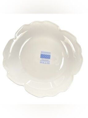 White Ceramic Lotus Flower Plate Portugal Decorative Serving Platter 10” NWT